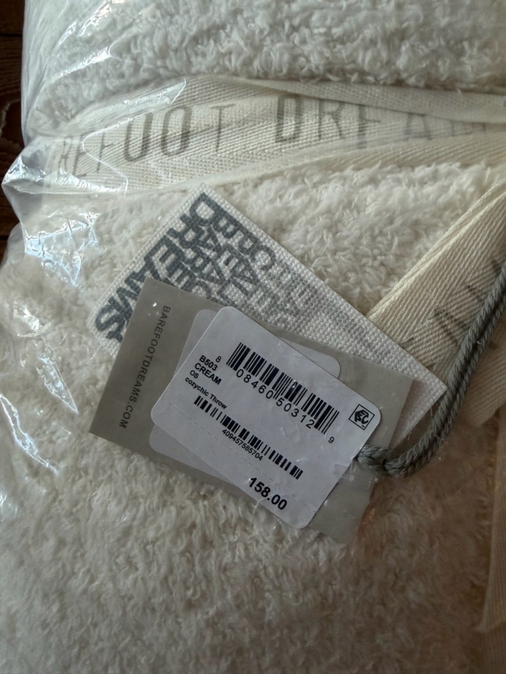 Barefoot Dreams Cozy Chic Throw / Blanket - Cream - 54x72 Brand New - Picture 2 of 2
